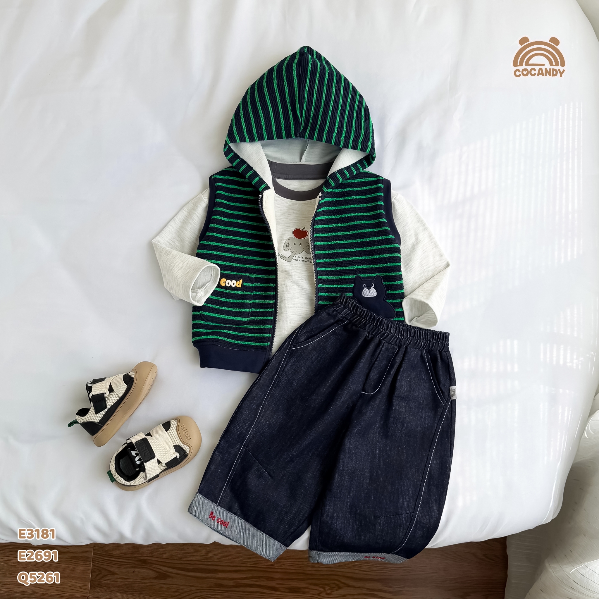 Áo gile kẻ XANH hoodie hình gấu_thumbnail_7