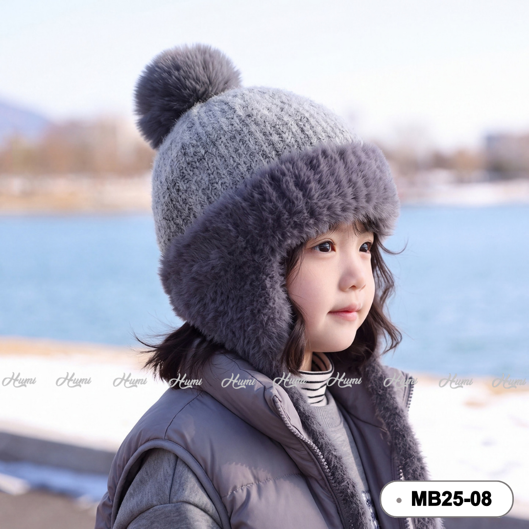 MŨ LEN TRẺ EM (MB25-08 Ghi)
