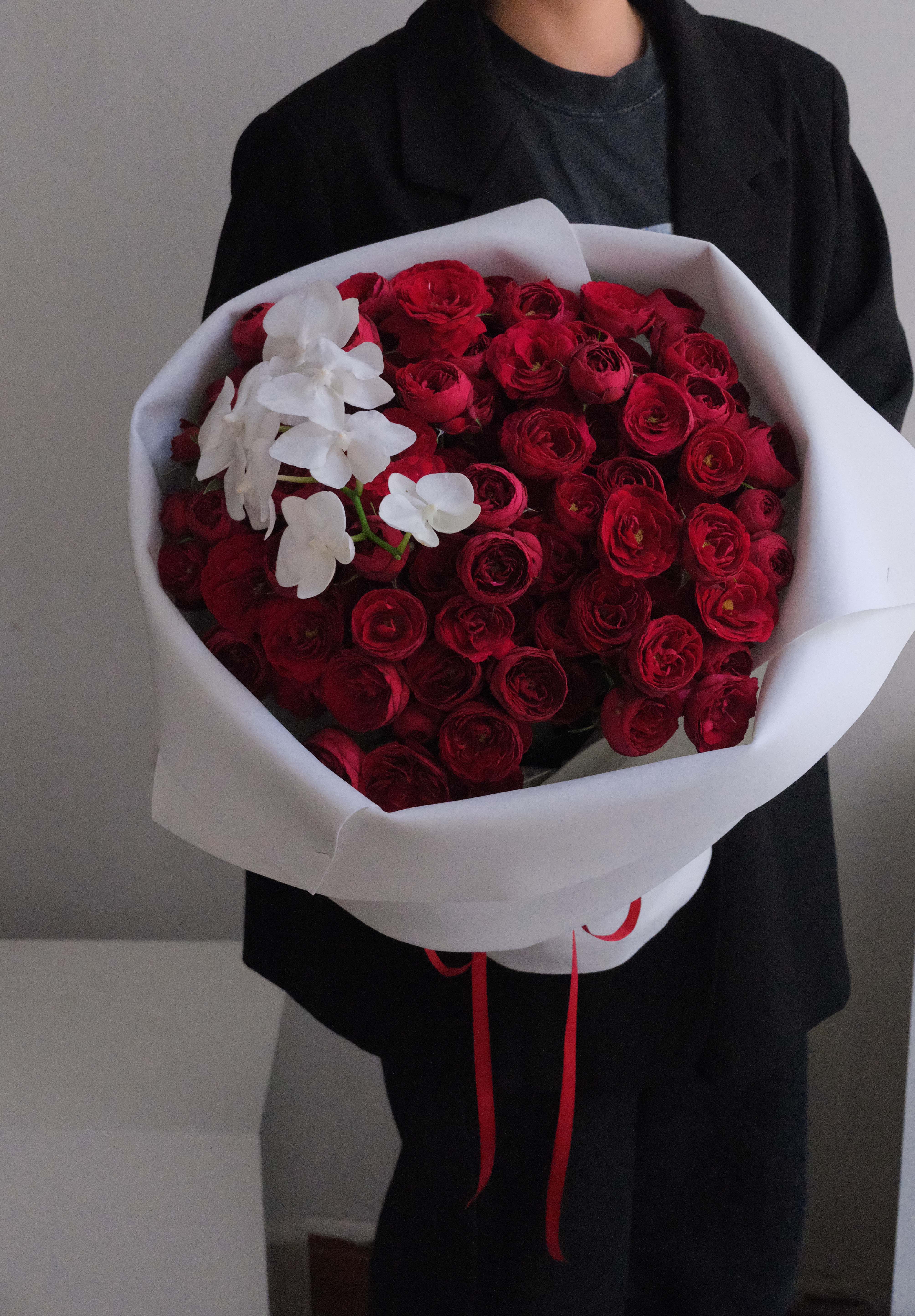 Red lace mix Orchid - Hồng chùm đỏ mix Lan mini