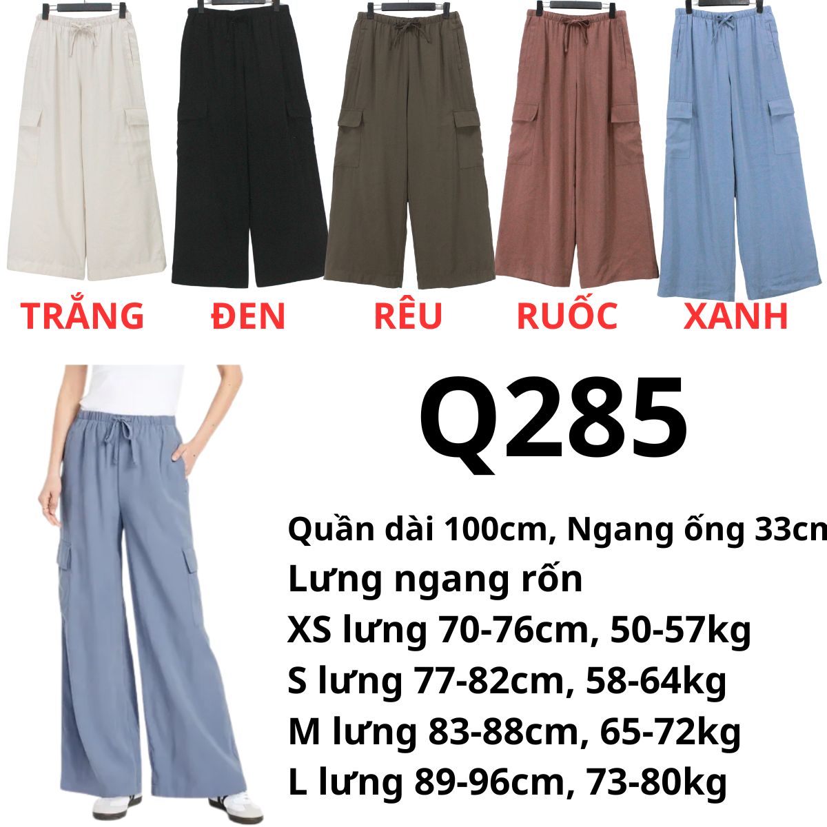 Q285- Quần kaki ống rộng
