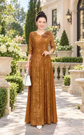 Đầm xanh dáng dài L798_thumbnail_3