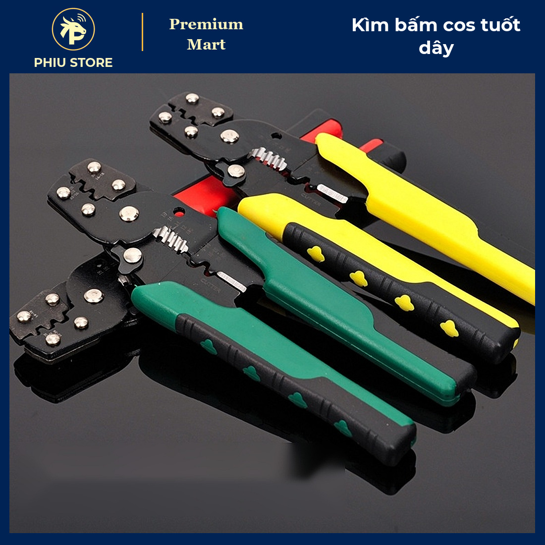 Kìm Bấm Đầu Cos, Tuốt Dây, Cắt Dây Điện Đa Năng 190 mm Kèm Hộp 320 Chi Tiết Đầu Cos - PHIU STORE_thumbnail_2