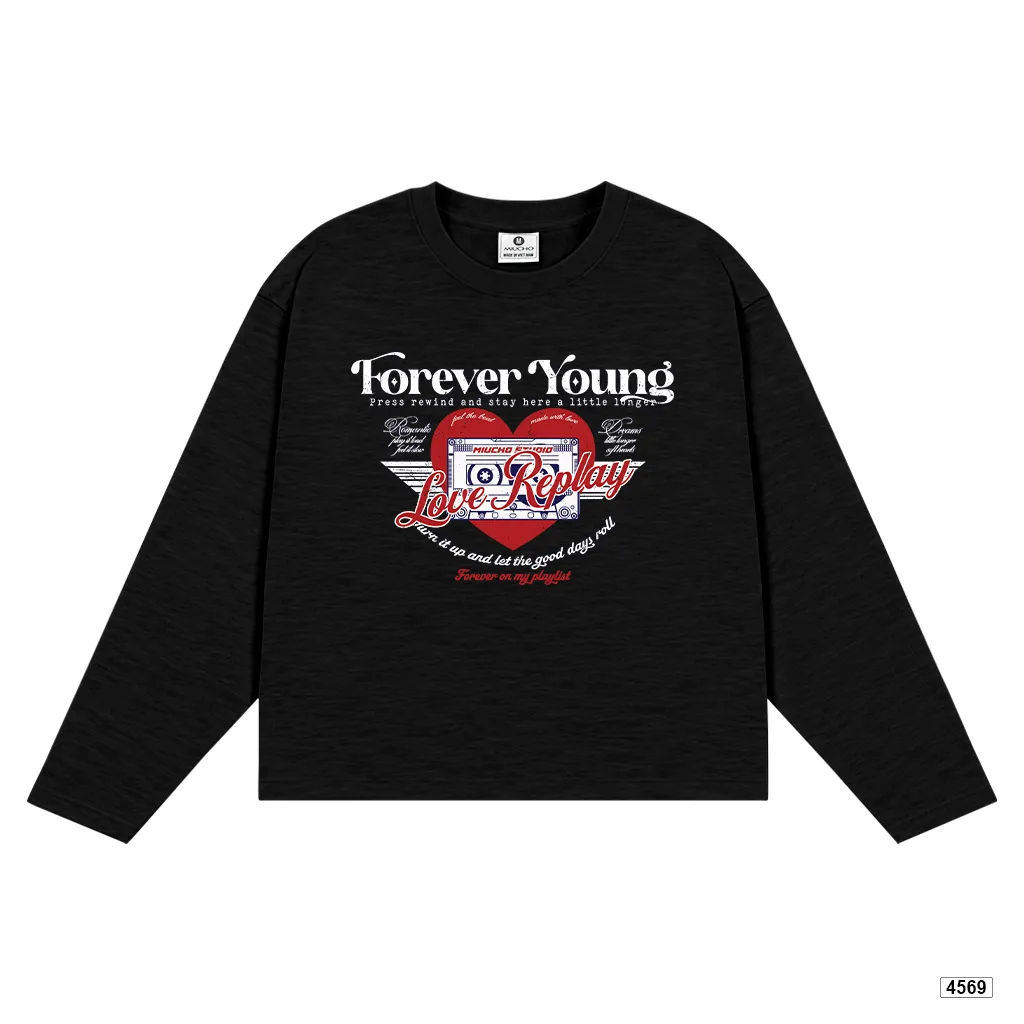 Áo thun boxy cotton xước Miucho phong cách thể thao Mỹ 4569_thumbnail_7
