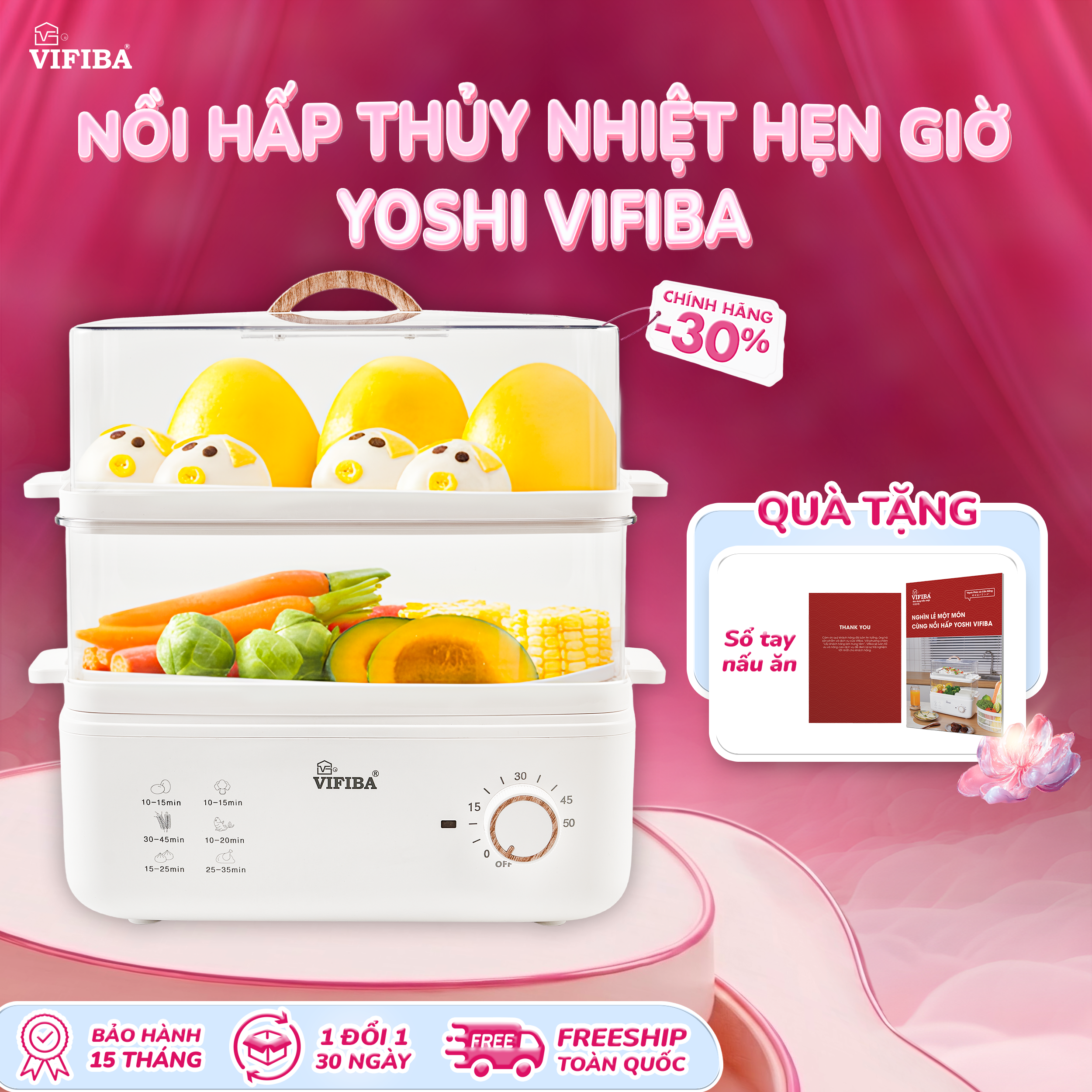 Nồi Hấp Điện Thủy Nhiệt Yoshi Vifiba