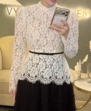 Áo Ren Cổ Cườm Nơ Eo_thumbnail_6