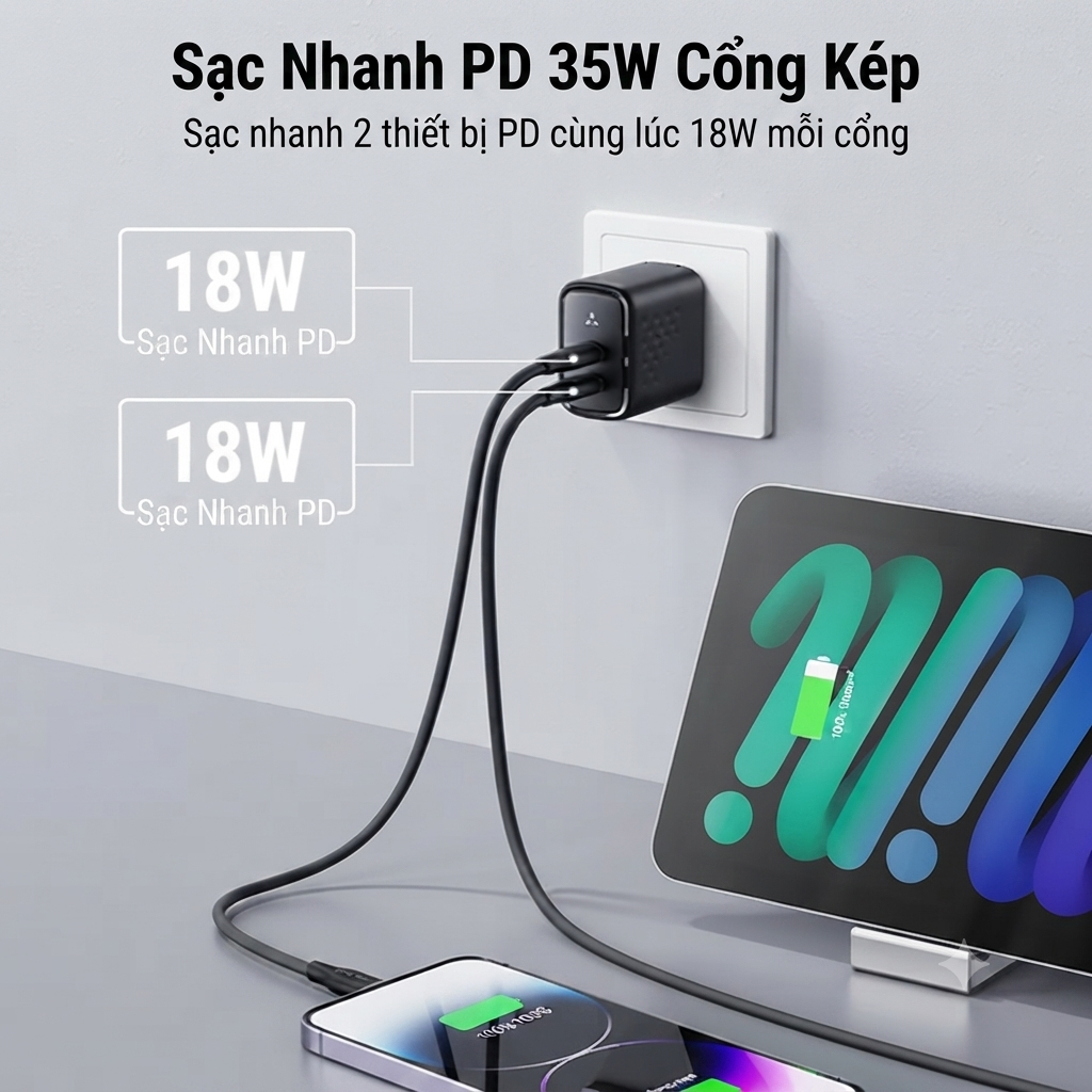 Củ Sạc Nhanh Voltme Revo 35 Duo GaN 35W (2 Cổng Type-C)_thumbnail_1