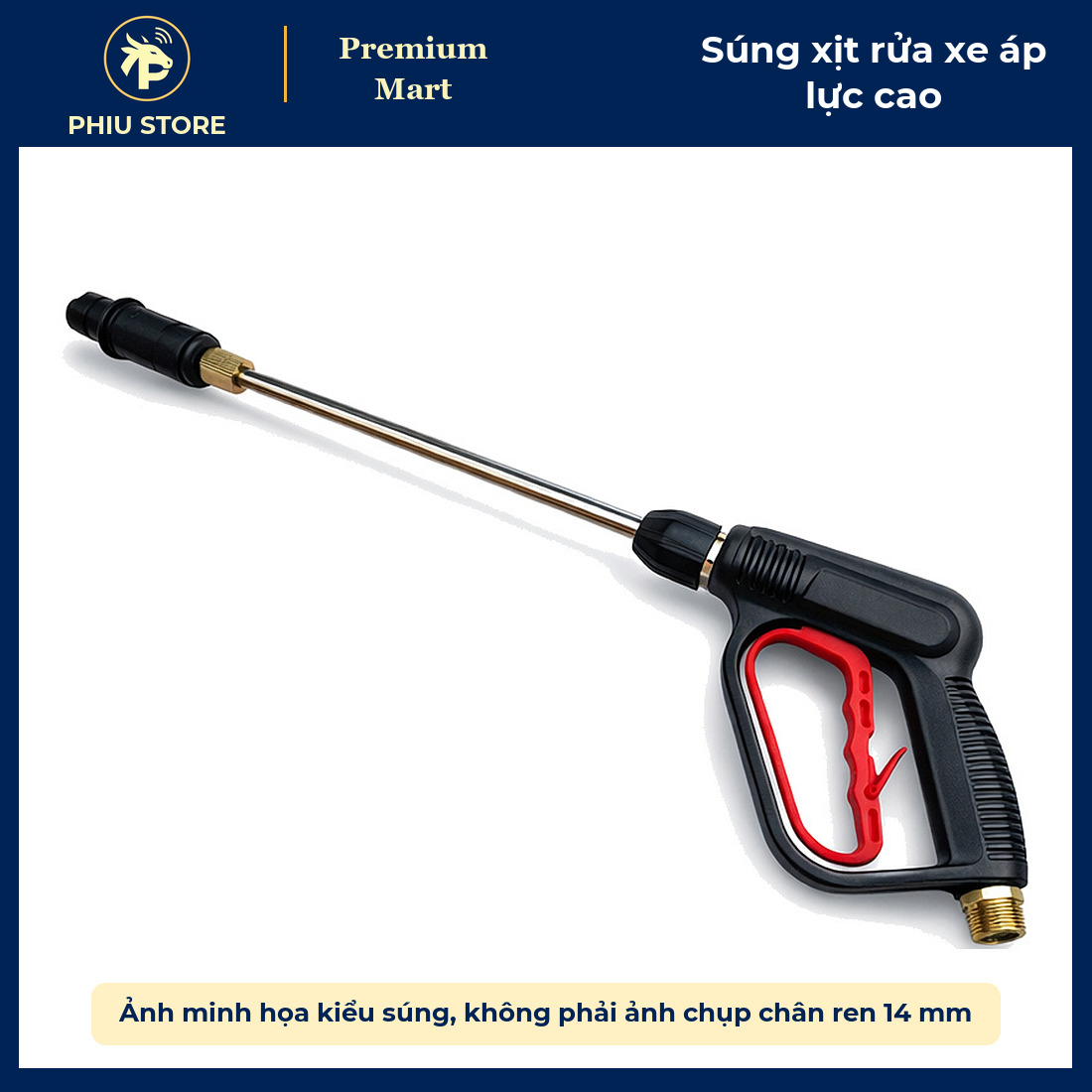 Súng Xịt Rửa Xe Áp Lực Cao, Chọn Súng Đỏ Hoặc Súng Đen, Có Bản Kèm Ống Nối Inox, Ren 22 mm Và 14 mm - PHIU STORE_thumbnail_8