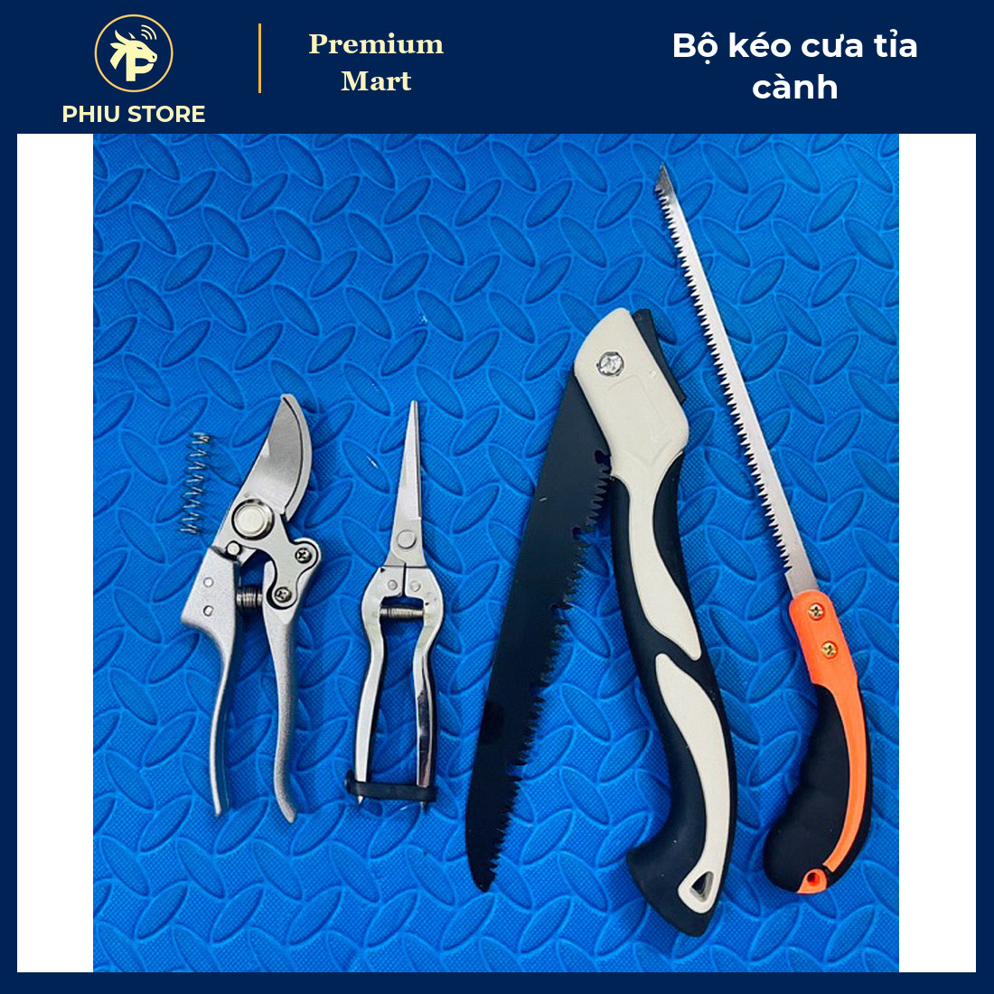 Bộ Dụng Cụ Tỉa Cành Làm Vườn Thép SK5 4–13 Món - Kéo Cắt Cành, Kéo Tỉa, Cưa Lách, Cưa Gấp Gọn, Đá Mài - PHIU STORE_thumbnail_1