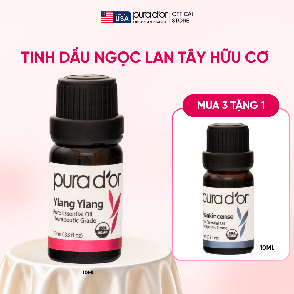 Tinh Dầu Hoa Ngọc Lan Tây hữu cơ PURA D’OR Therapeutic Grade Ylang Ylang Essential Oil 10ml