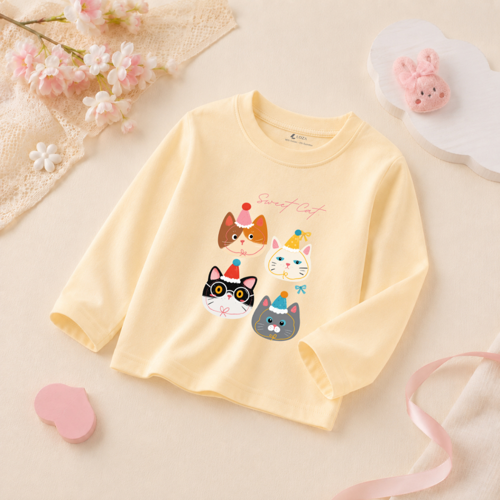 Áo thun dài tay bé gái in hình chú cún dễ thương - Loza Kids  KT011_thumbnail_8