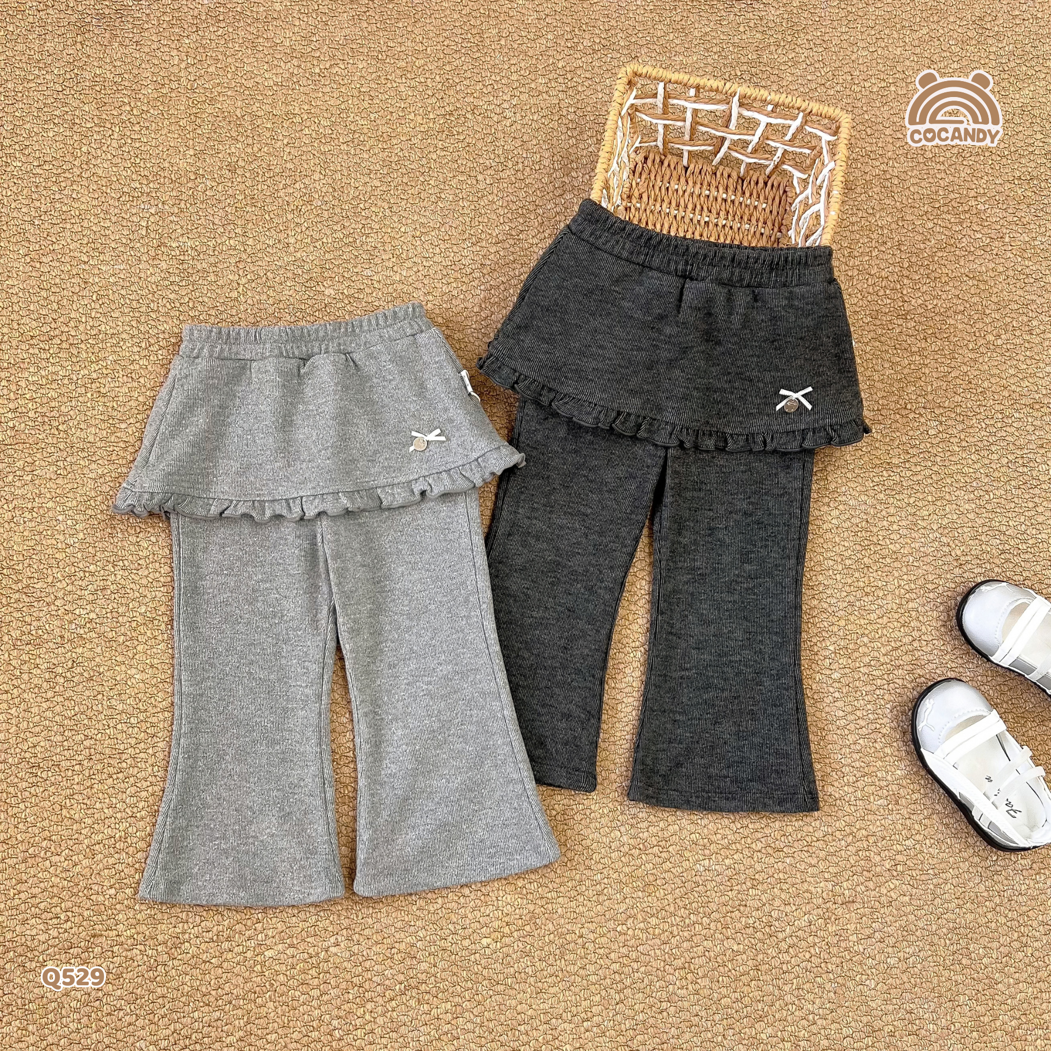 Quần dài legging TÀN ĐẬM ống loe phối váy_thumbnail_2
