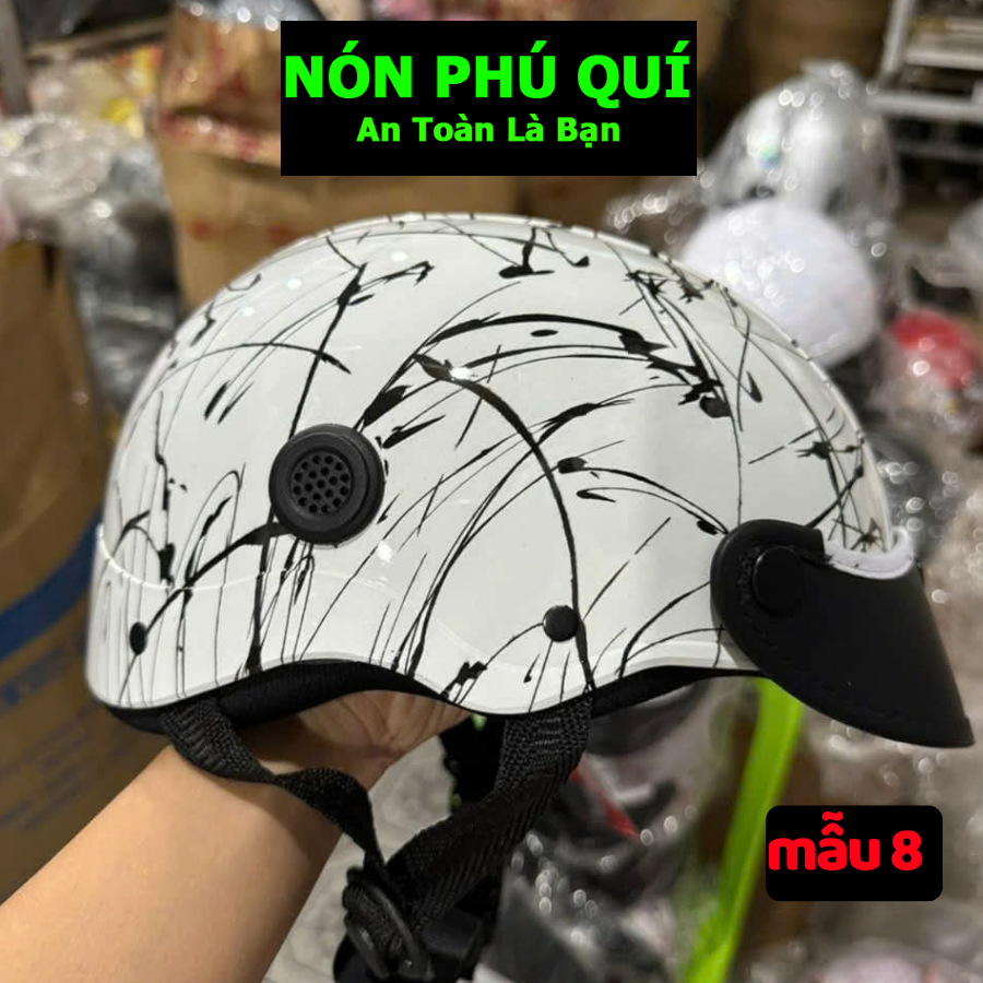 Nón 1/2 Nữa Đầu Nhúng Sơn Họa Tiêc Đẹp Nhiều Màu Sắc Lựa Chọn - Nón Phú Quí NBH06_thumbnail_7