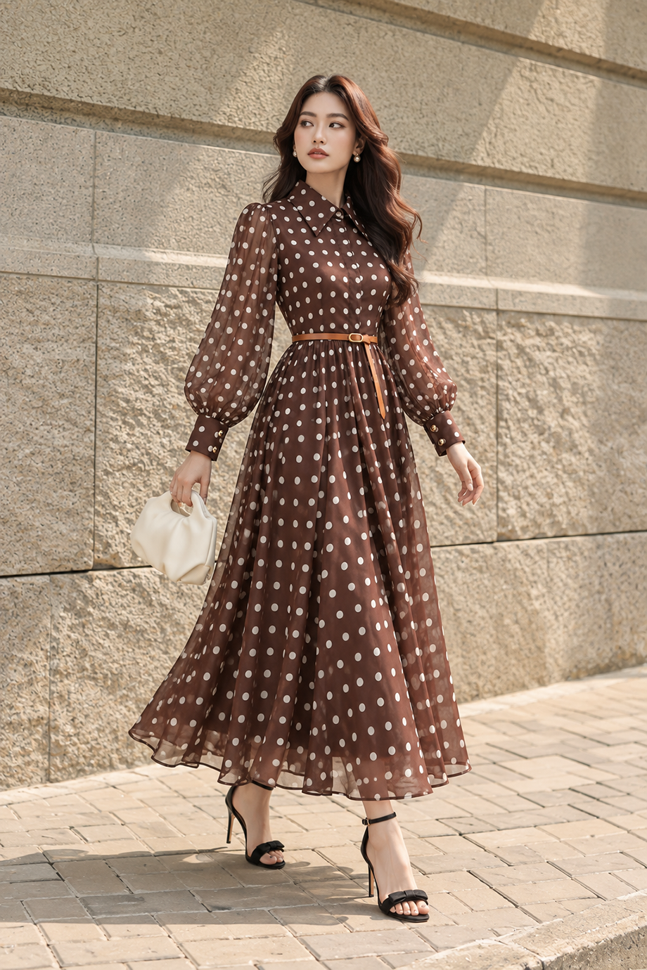 Đầm xòe midi chấm bi 26209_thumbnail_2