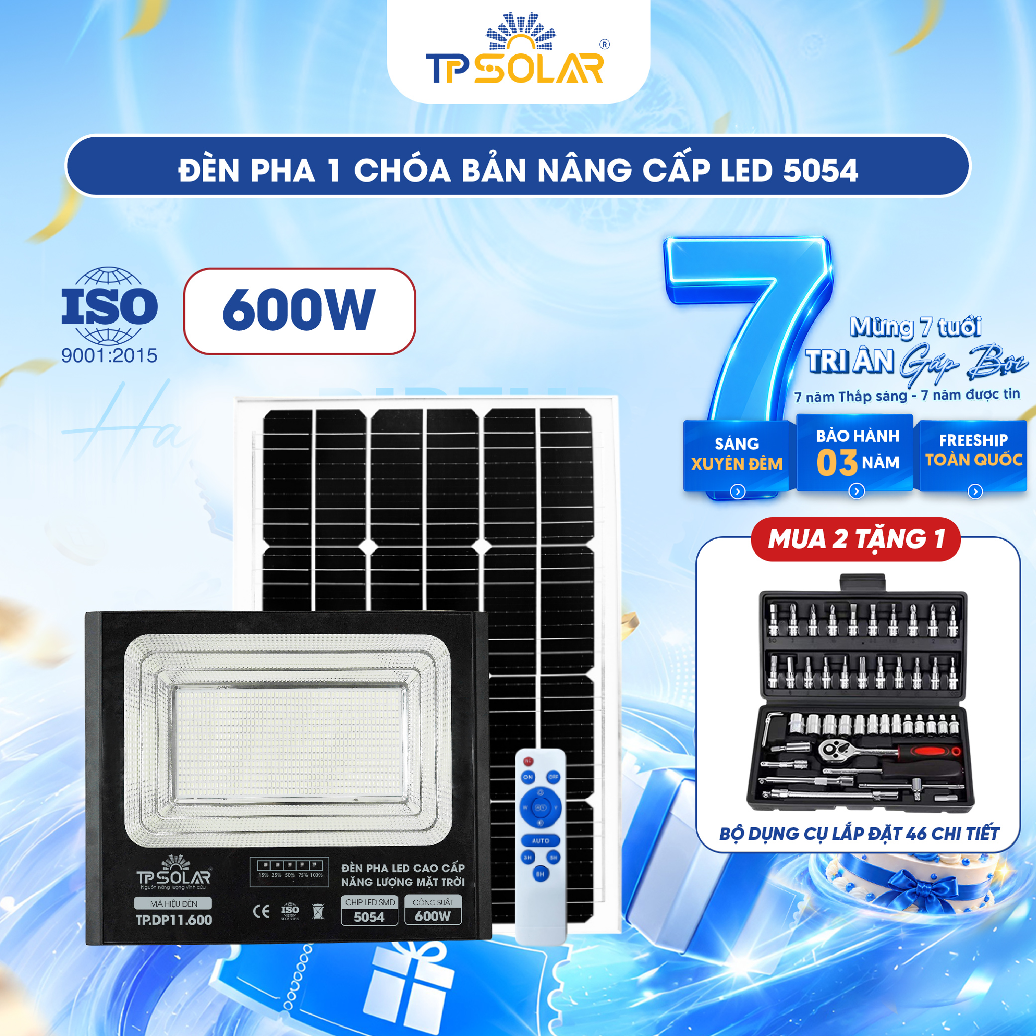 Đèn pha LED 1 chóa cao cấp năng lượng mặt trời TP SOLAR DP11_thumbnail_2
