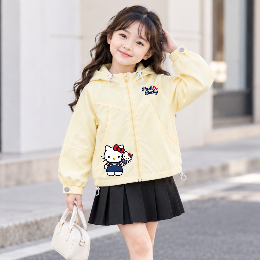 Áo gió bé gái hình Hello Kitty -  Loza Kids AJ3803_thumbnail_2