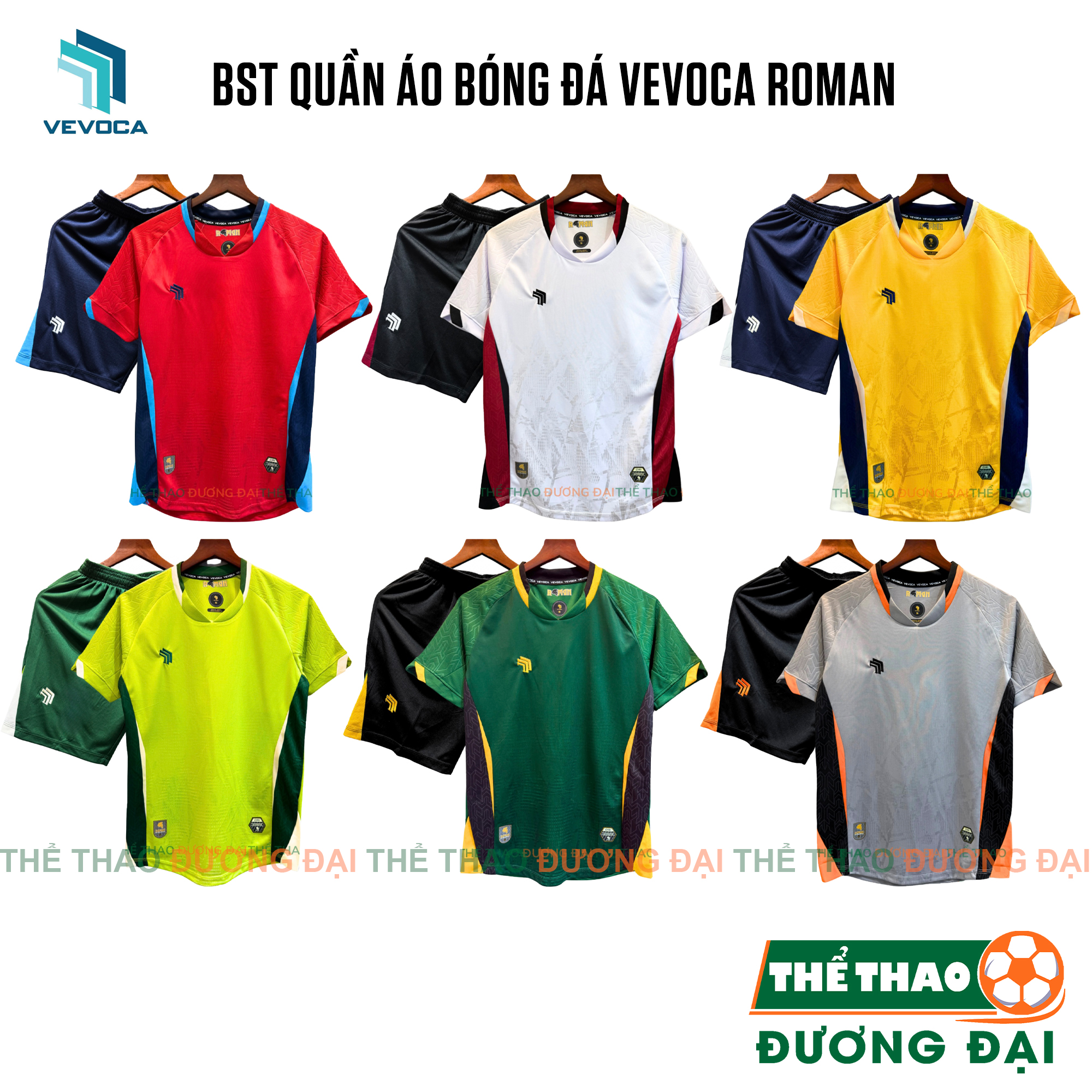 BST Quần Áo Bóng Đá Vevoca Roman Thun Mè Cao Cấp Thoáng Khí Thể Thao Đương Đại