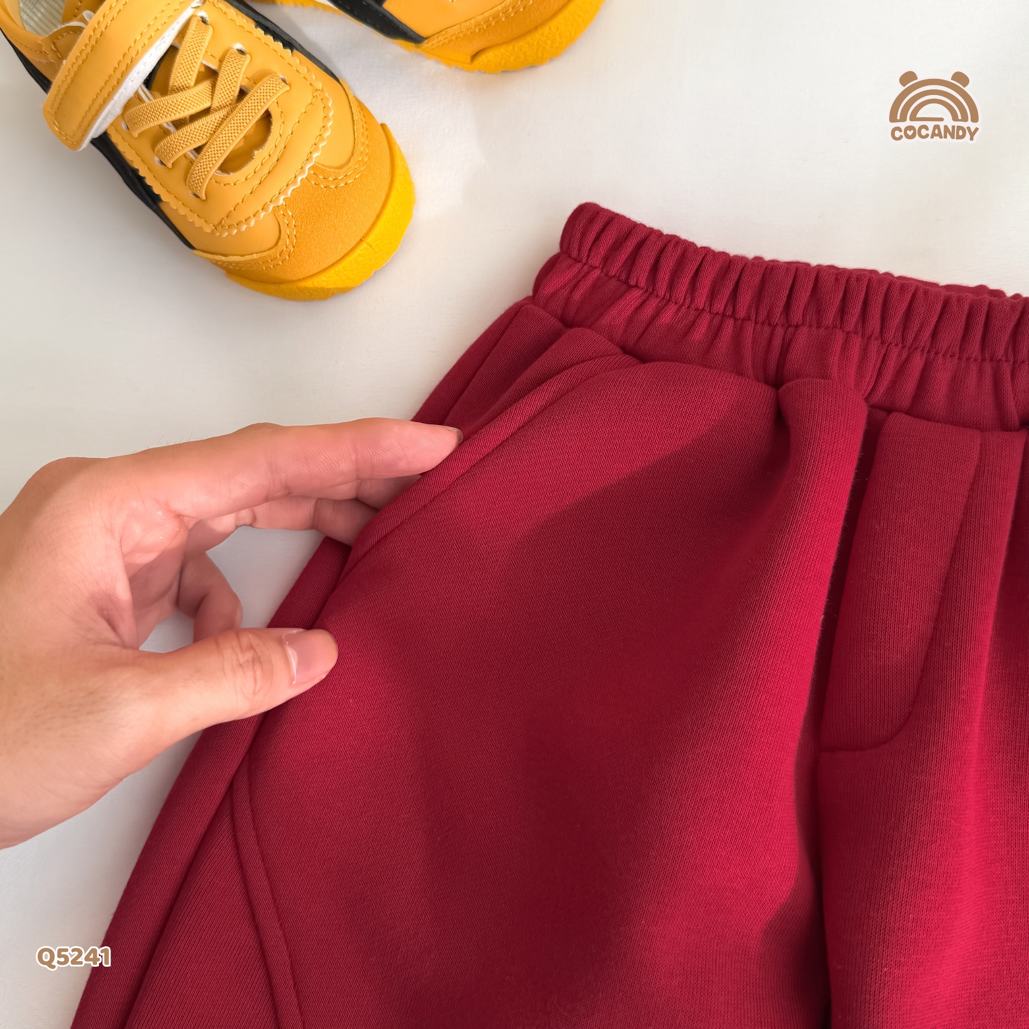 Quần dài nỉ ĐỎ ống bom chạy viền chỉ_thumbnail_4