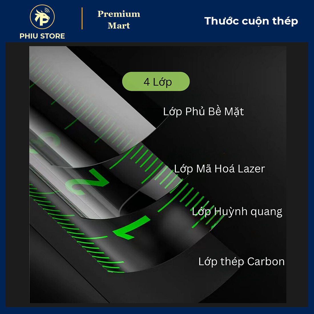 Thước Cuộn Thép 10 M Bản Rộng 25 Mm Phủ Huỳnh Quang, Tự Khóa Có Kẹp - Thước Kéo, Thước Rút Cầm Tay - PHIU STORE_thumbnail_3
