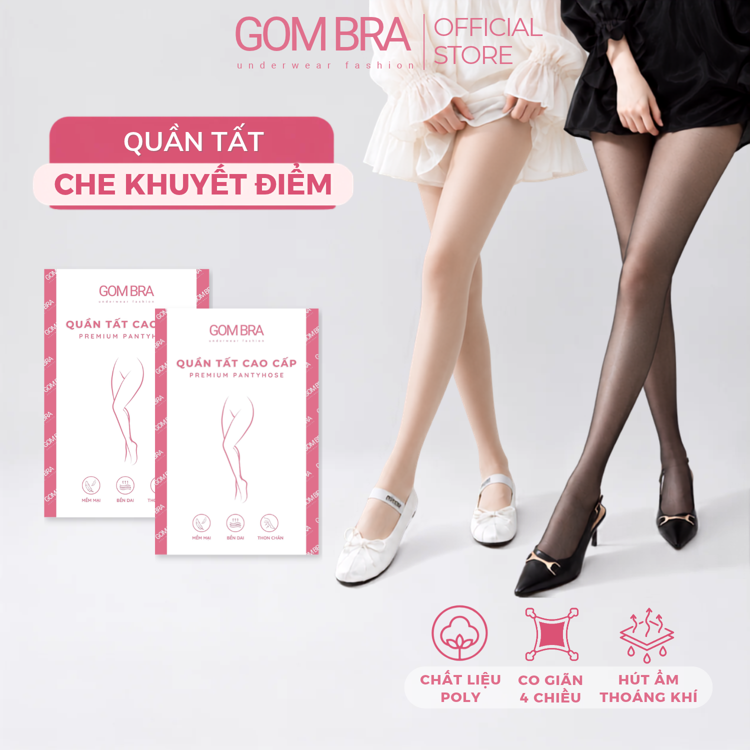 Quần tất che khuyết điểm Gom Bra, vớ quần nữ tàng hình mềm mịn co giãn bền dai - KAVE-A078