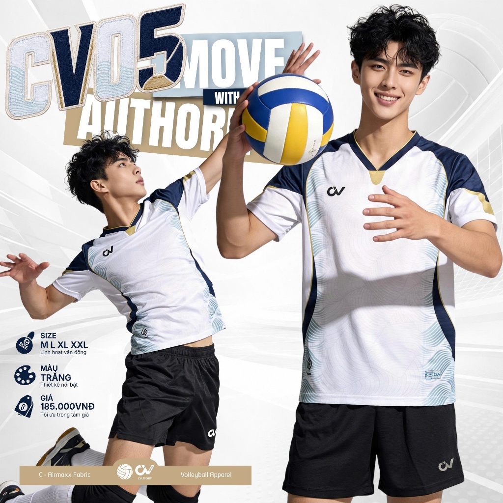 BST Quần Áo Bóng Chuyền CV CV05 Thun Mè C-Airrmax Thoáng Khí Thể Thao Đương Đại_thumbnail_0