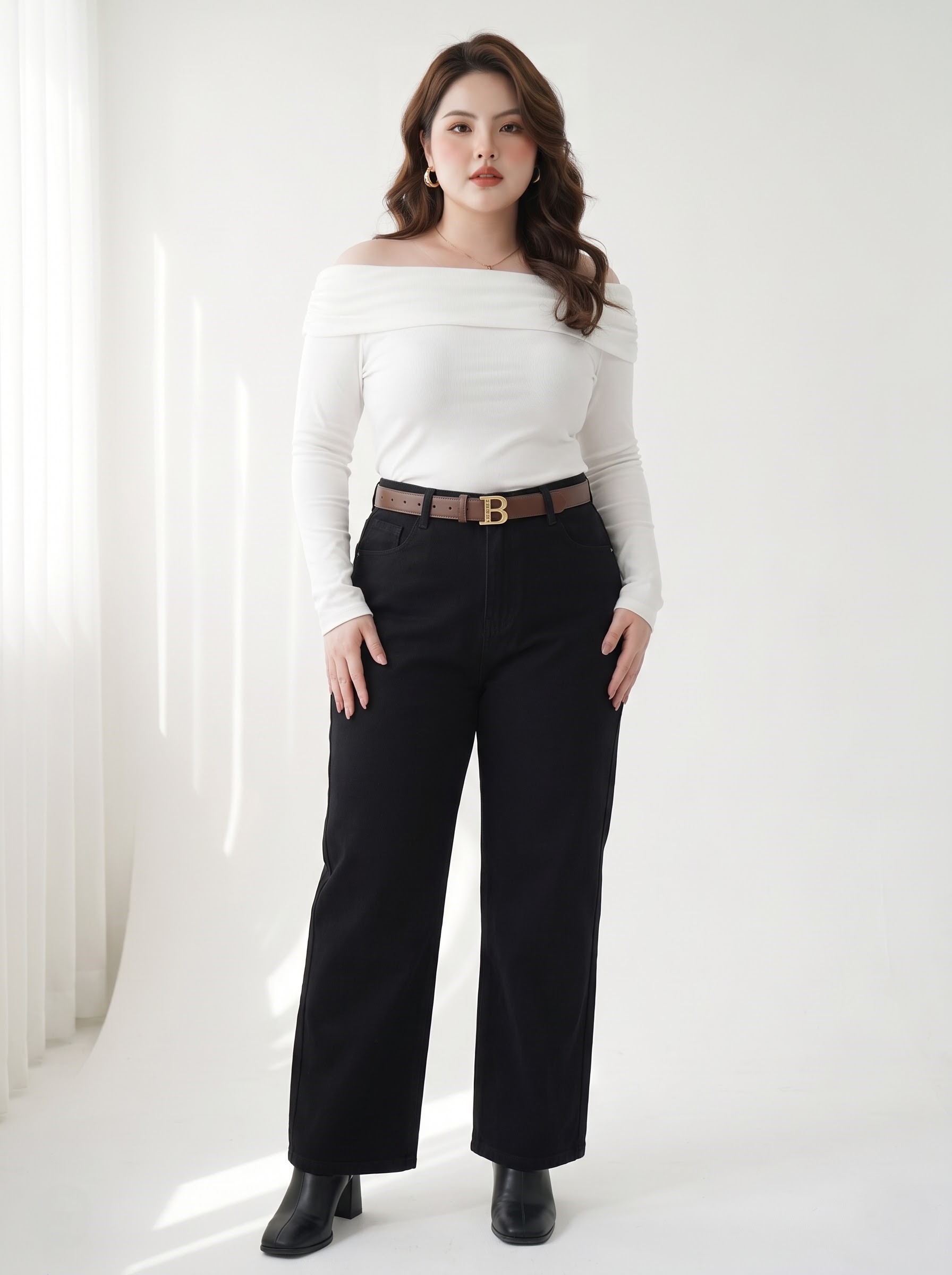 Quần jean ống suông lưng cao basic mới bigsize QJ5000 dành cho nàng béo mập từ 55-90kg_thumbnail_27