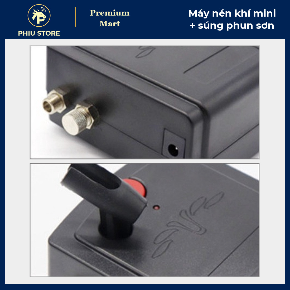Máy Nén Khí Mini Kèm Súng Phun Sơn Airbrush Kim 0,3 mm, Lọc Nước - Phun Sơn Mô Hình, Trang Điểm, Làm Bánh - PHIU STORE_thumbnail_3