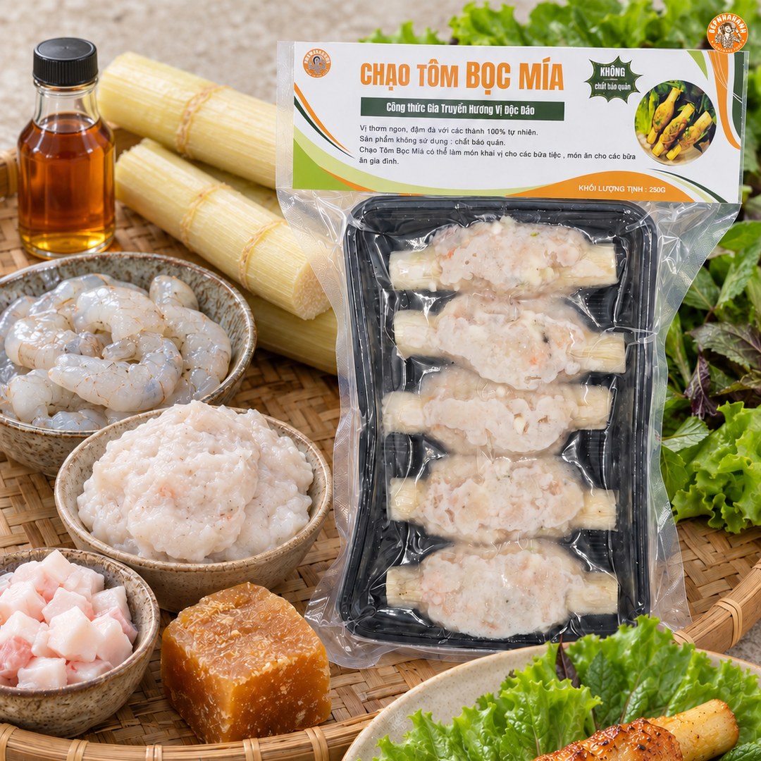 Chạo Tôm Bọc Mía 250g – Đậm Đà Vị Tôm, Ngọt Hậu Vị Mía – Đặc Sản Miền Nam Chuẩn Nhà Làm