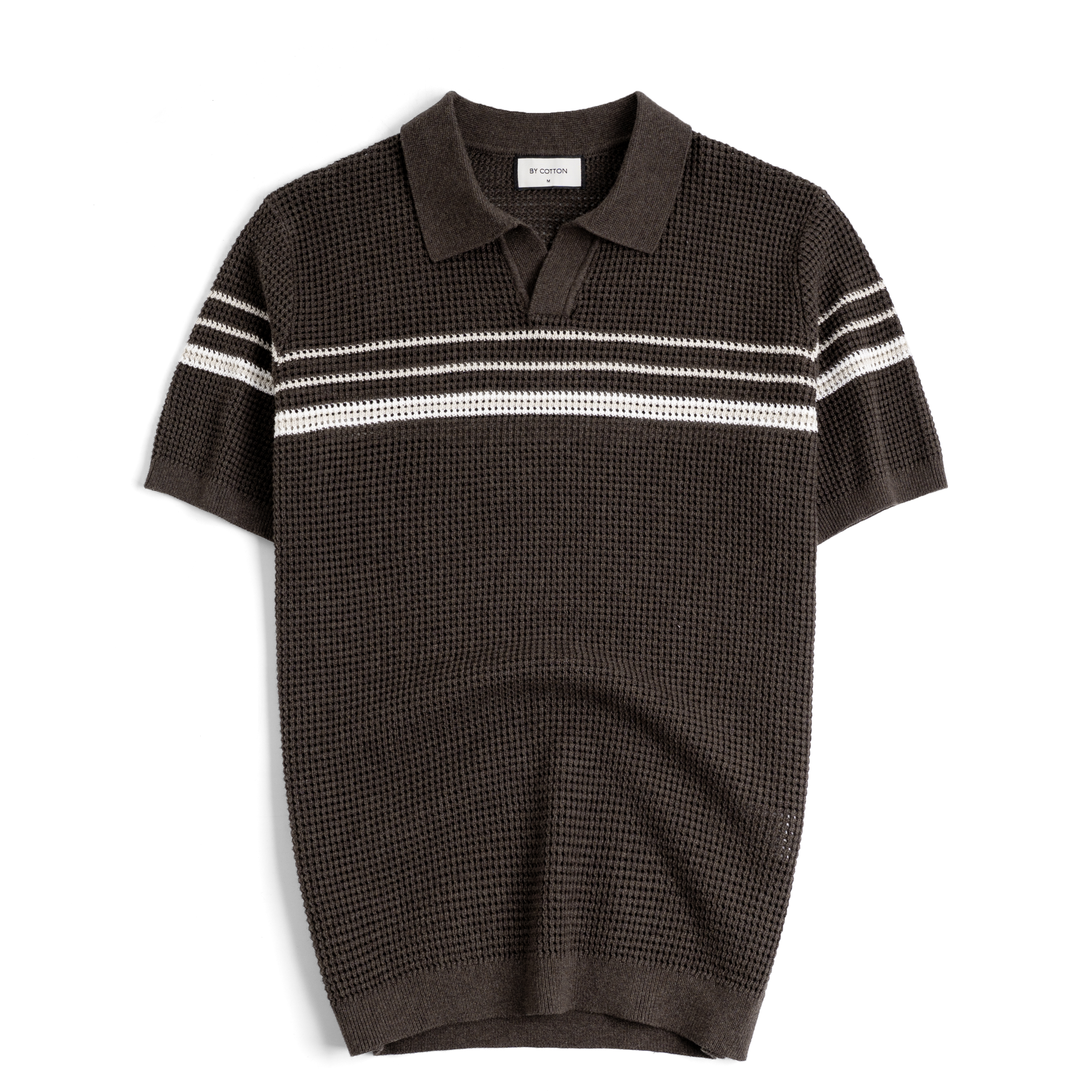 Áo Polo Dệt Kim By Cotton Mesh Sọc Ngực