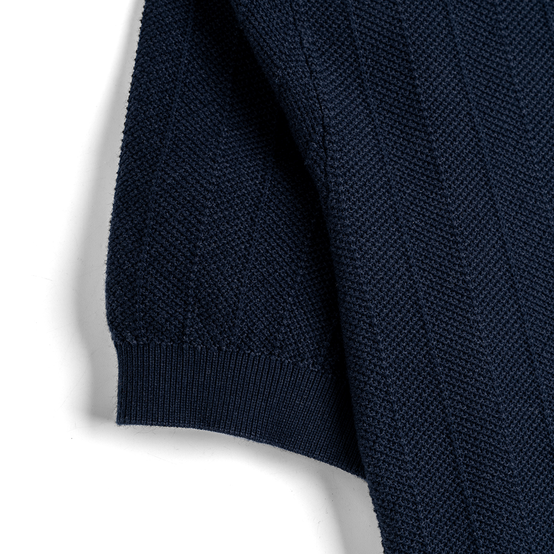 Polo Dệt Kim Herringbone Phối Viền Cổ SS2_thumbnail_3