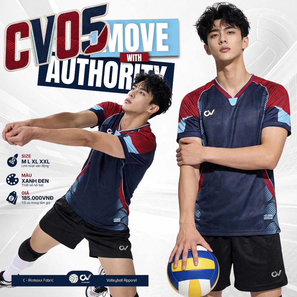 BST Quần Áo Bóng Chuyền CV CV05 Thun Mè C-Airrmax Thoáng Khí Thể Thao Đương Đại_thumbnail_2