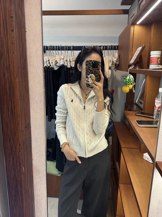 Lucas - Áo len kéo khóa vặn thừng cổ dựng thêu logo_thumbnail_0
