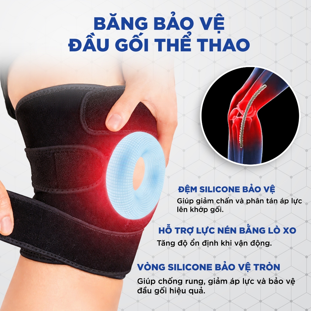 Bó Gối Dán iWin Keepa IKN206 (1 Chiếc) Bảo Vệ Khớp Gối Hỗ Trợ Tập Luyện Thể Thao Đương Đại_thumbnail_3