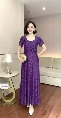 Đầm dáng dài tông vàng B828_thumbnail_2