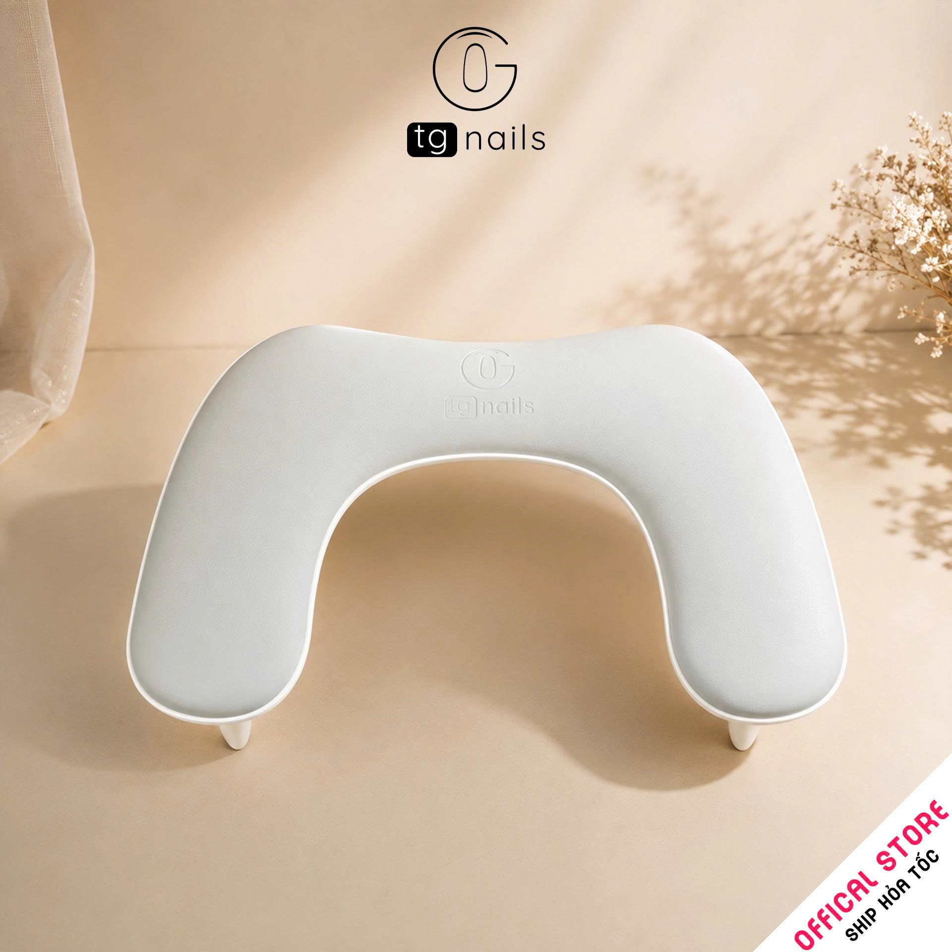 Kệ kê tay làm nail, model: U1, khung nhựa ABS, nhồi đệm bọc giả da PU, kích thước: (300*450*158)mm. Nhãn hiệu: TG Nails, mới 100%_thumbnail_7
