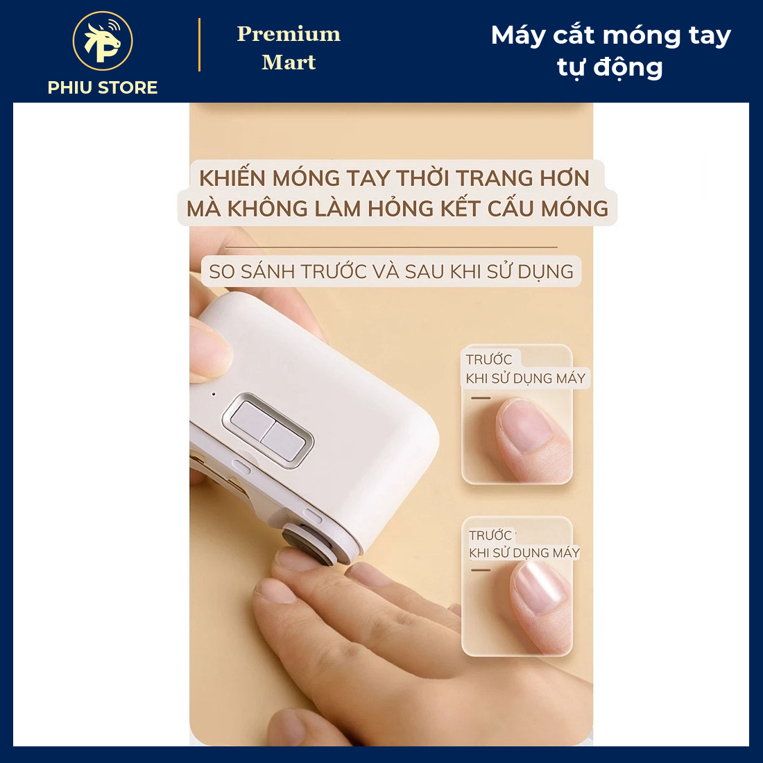 Máy Cắt Mài Móng Tay Điện Tự Động Có Đèn LED, Sạc Type-C, Cắt Và Dũa Móng Cho Cả Nhà - PHIU STORE_thumbnail_2