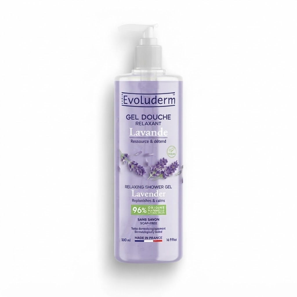 Gel tắm dưỡng da tinh chất Lavender Evoluderm 500ml