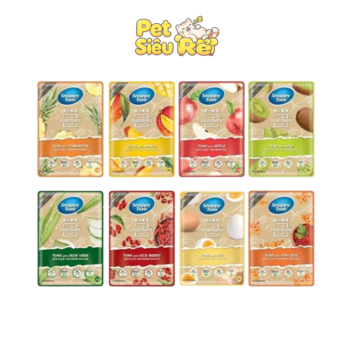 Pate Cho Mèo Snappy Tom Gourmet Cá Ngừ Và Trái Cây