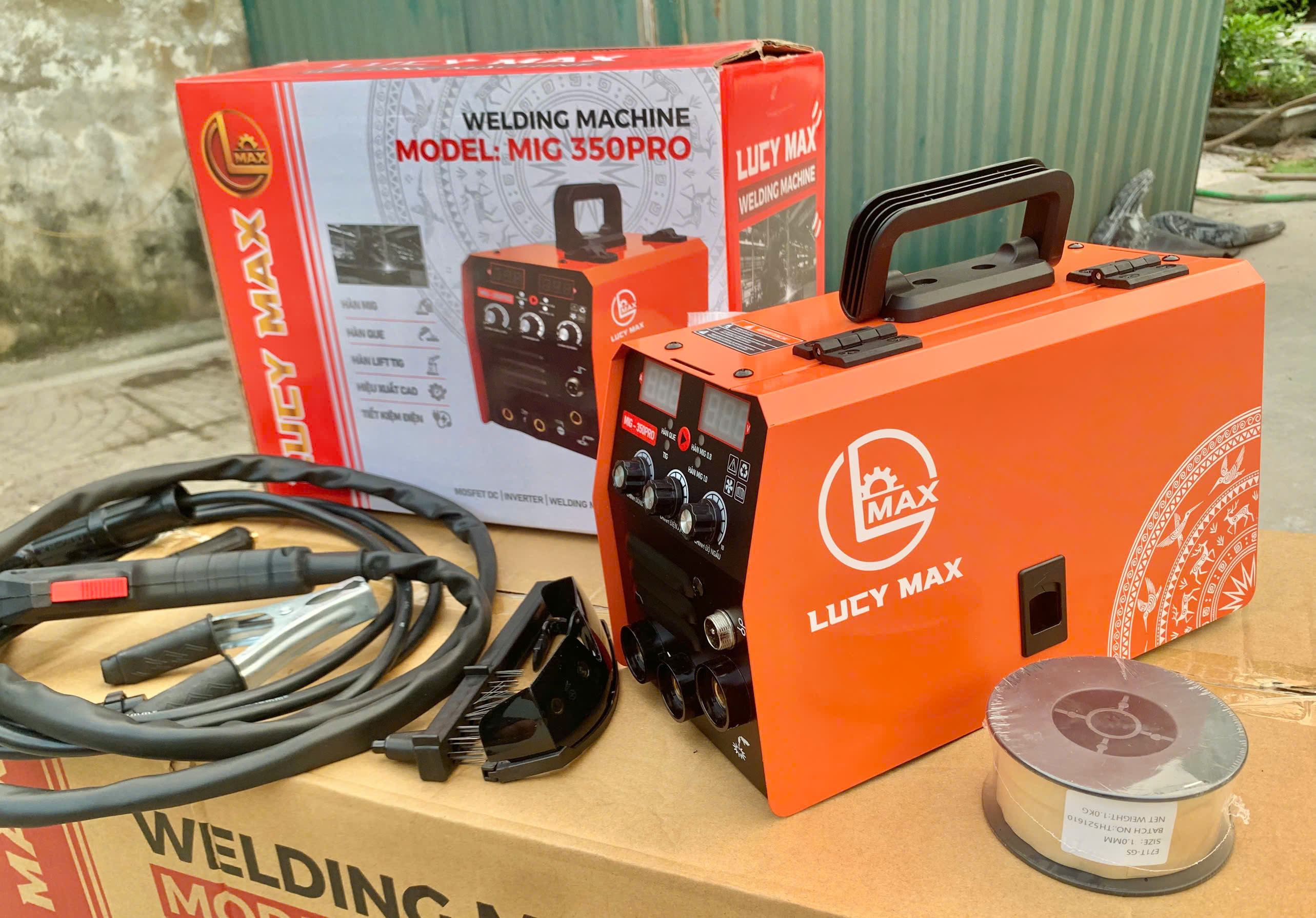 Máy Hàn MIG Không Dùng Khí LUCY MAX MIG-350LC 2 Chức Năng – Hàn MIG, Hàn Que Đa Năng- tặng 1kg dây hàn mig