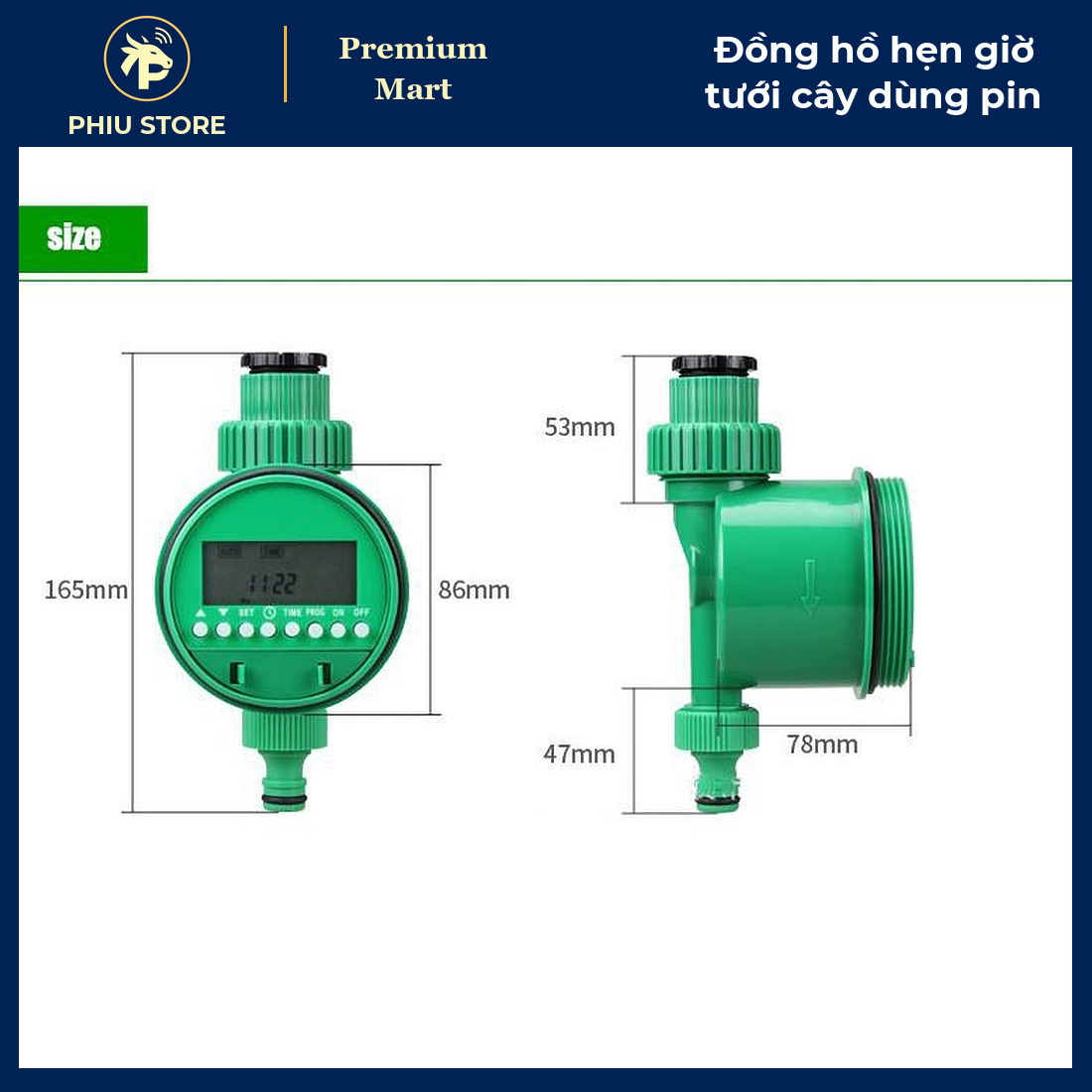 Đồng Hồ Hẹn Giờ Tưới Cây Tự Động Dùng Pin AAA, Ren 1/2 Inch, 16 Chương Trình - Tưới Nhỏ Giọt, Phun Sương - PHIU STORE_thumbnail_4