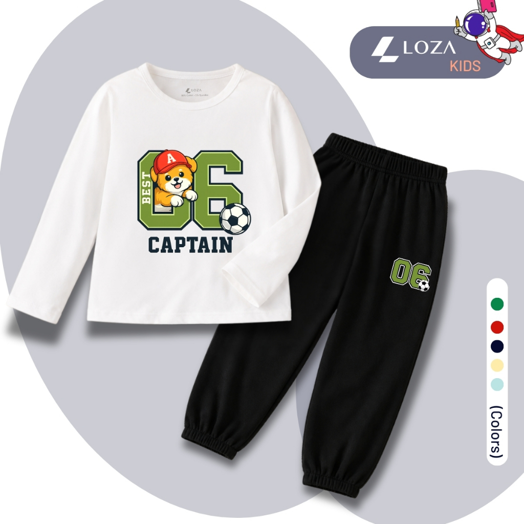 Set bộ Thu - Đông bé trai chất liệu cotton hình quả bóng 06 - Loza Kids BW744_thumbnail_0