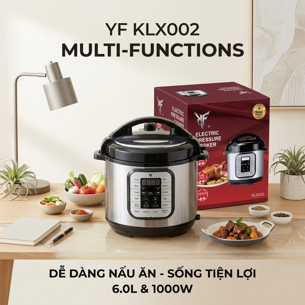 Nồi Áp Suất Đa Năng YF KLX002 (6L - 1000W) 10 chế độ_thumbnail_3