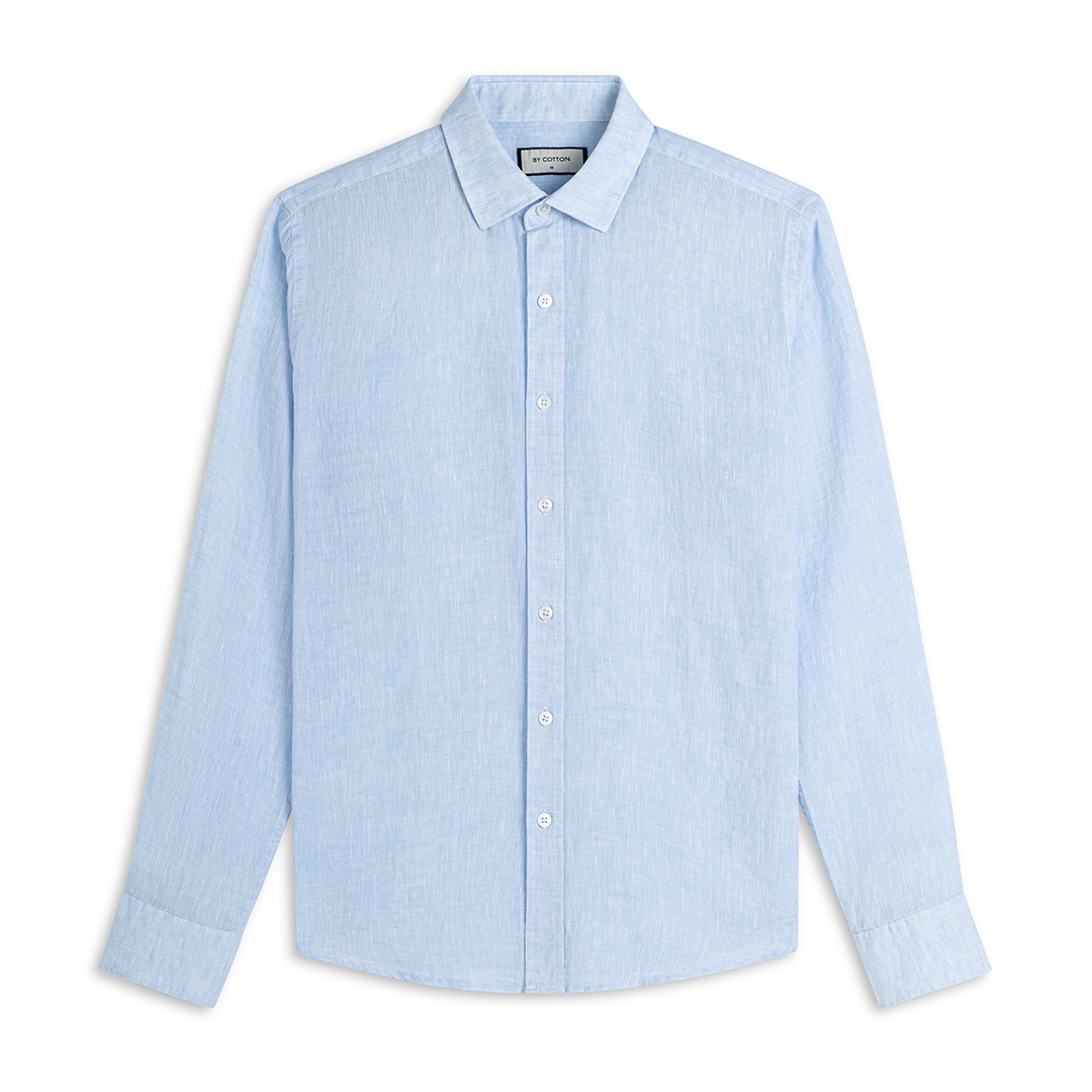 Áo Sơ Mi Premium Linen Xanh Nhạt