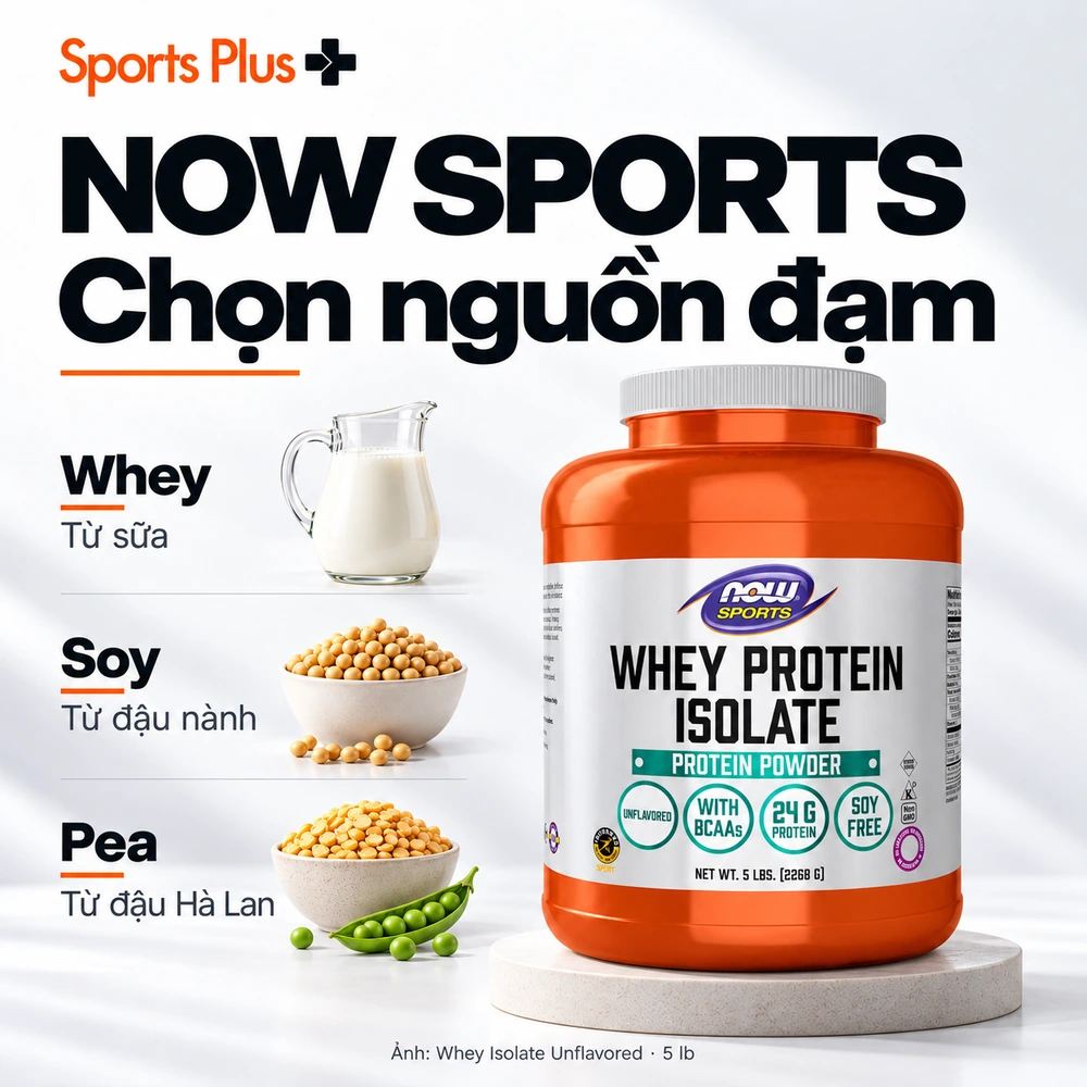 NOW Foods và NOW Sports: chọn protein từ sữa, đậu nành hay đậu Hà Lan?