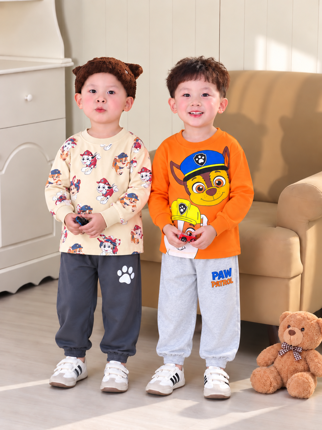 C12 SET 2 BỘ DÀI TAY CHÓ CỨU HỘ BE CAM- A100.452