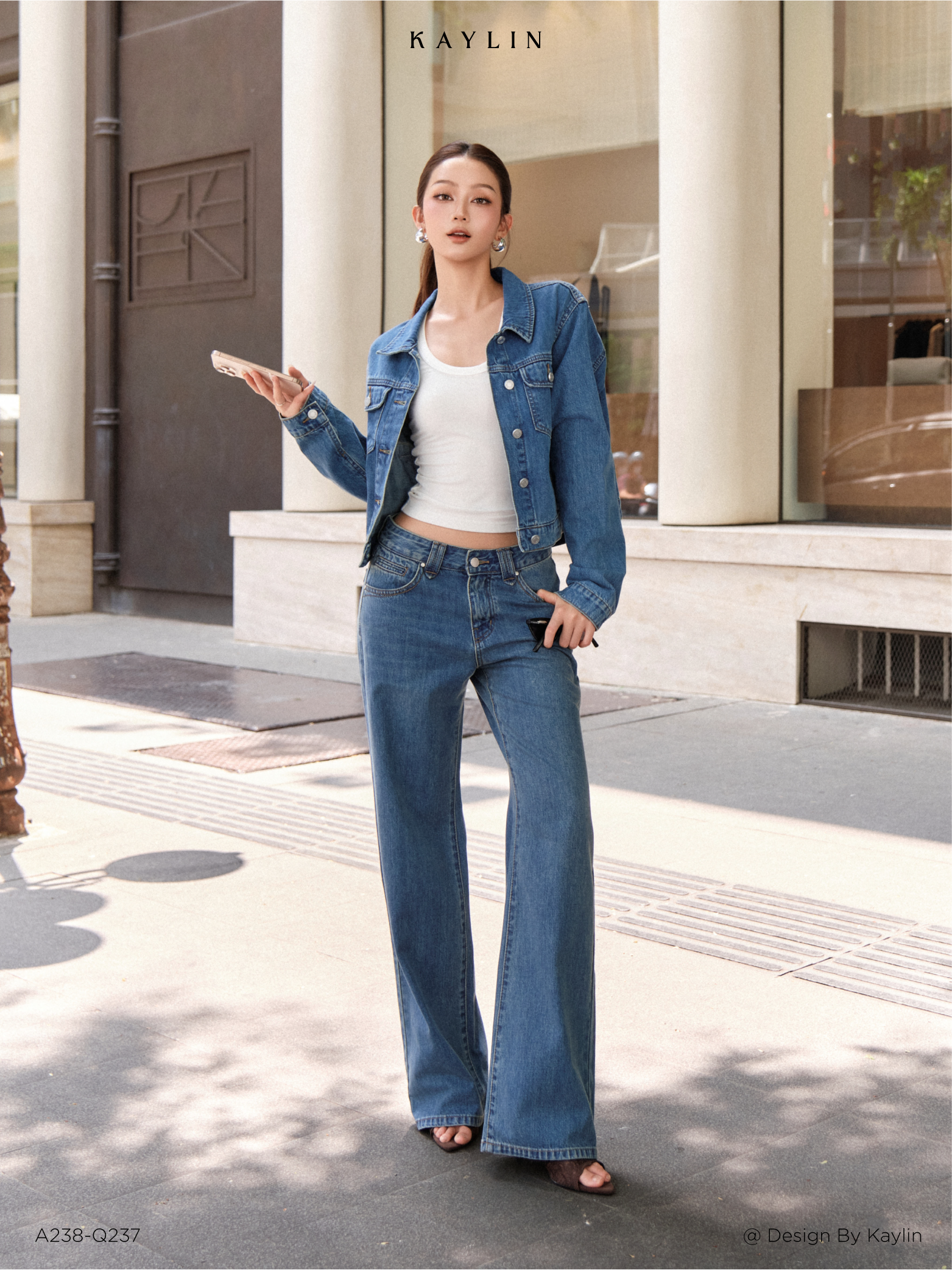 Áo Khoác Jean Crop Cá Tính KAYLIN Mirena Top