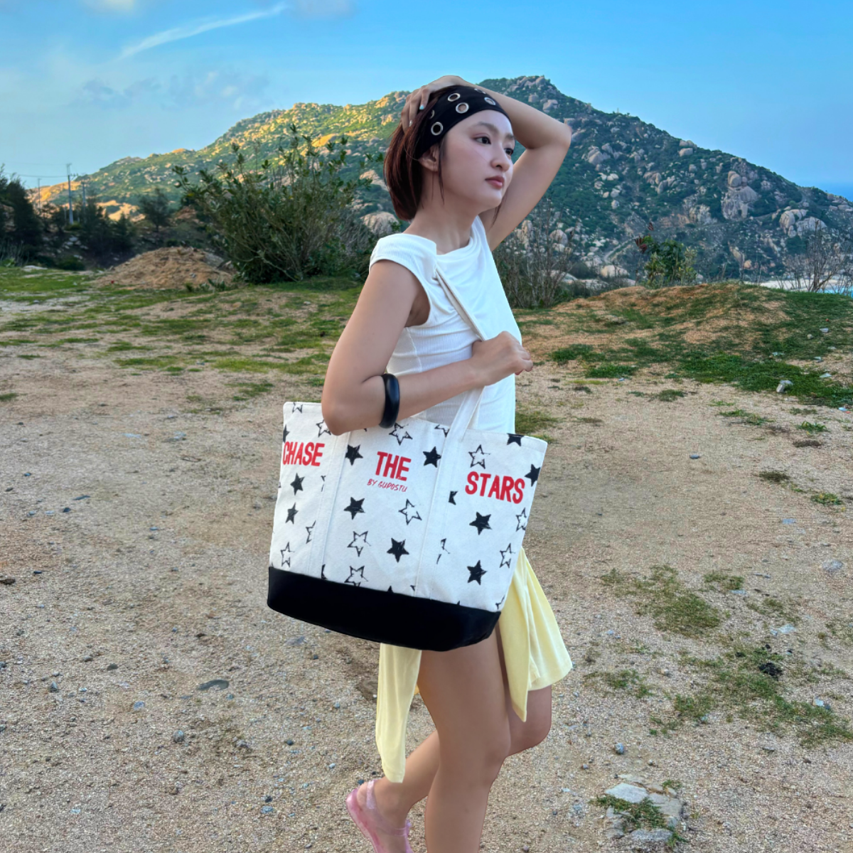 Túi Tote Canvas GUPO Starlight Tote Form Cứng Có Khoá Kéo - TNS01_thumbnail_3