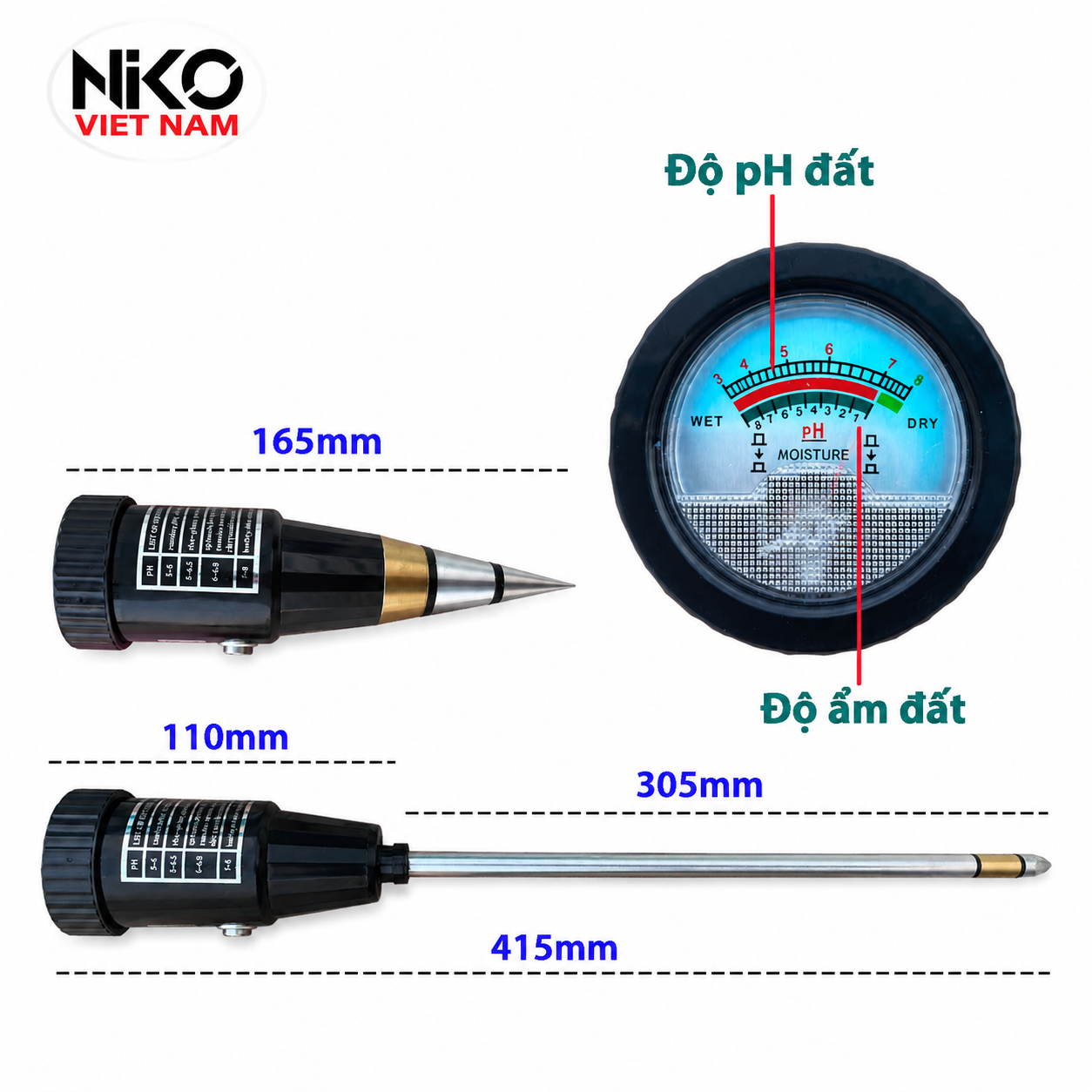 Máy Đo pH, Đo Độ Ẩm Đất - Chỉ Cần Cắm Và Đọc