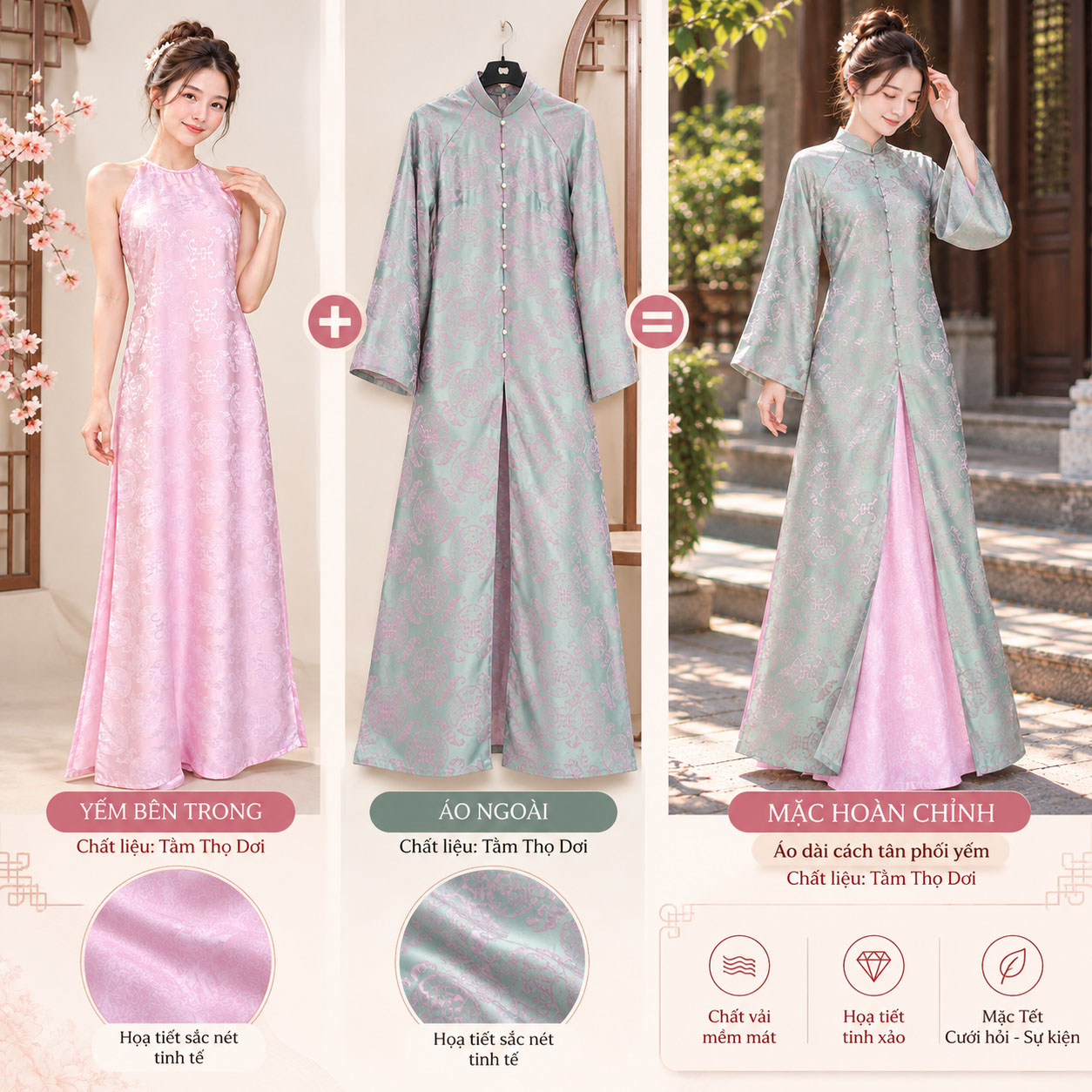 Áo Dài Cách Tân Nữ Tằm Thọ Dơi Phối Yếm Dáng Suông – CT27-05_thumbnail_1