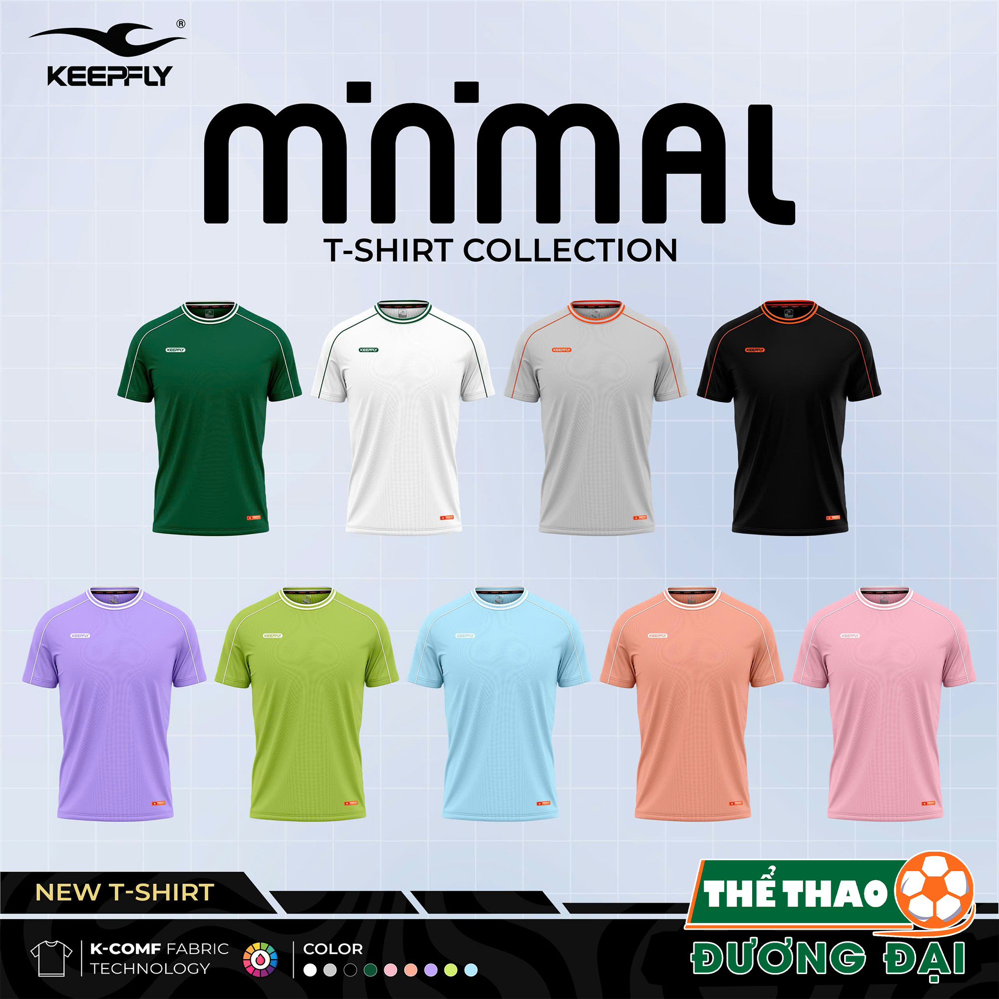 Áo Thể Thao Cổ Tròn Đa Năng Keepfly Minimal Vải Mè Thoáng Khí Thể Thao Đương Đại