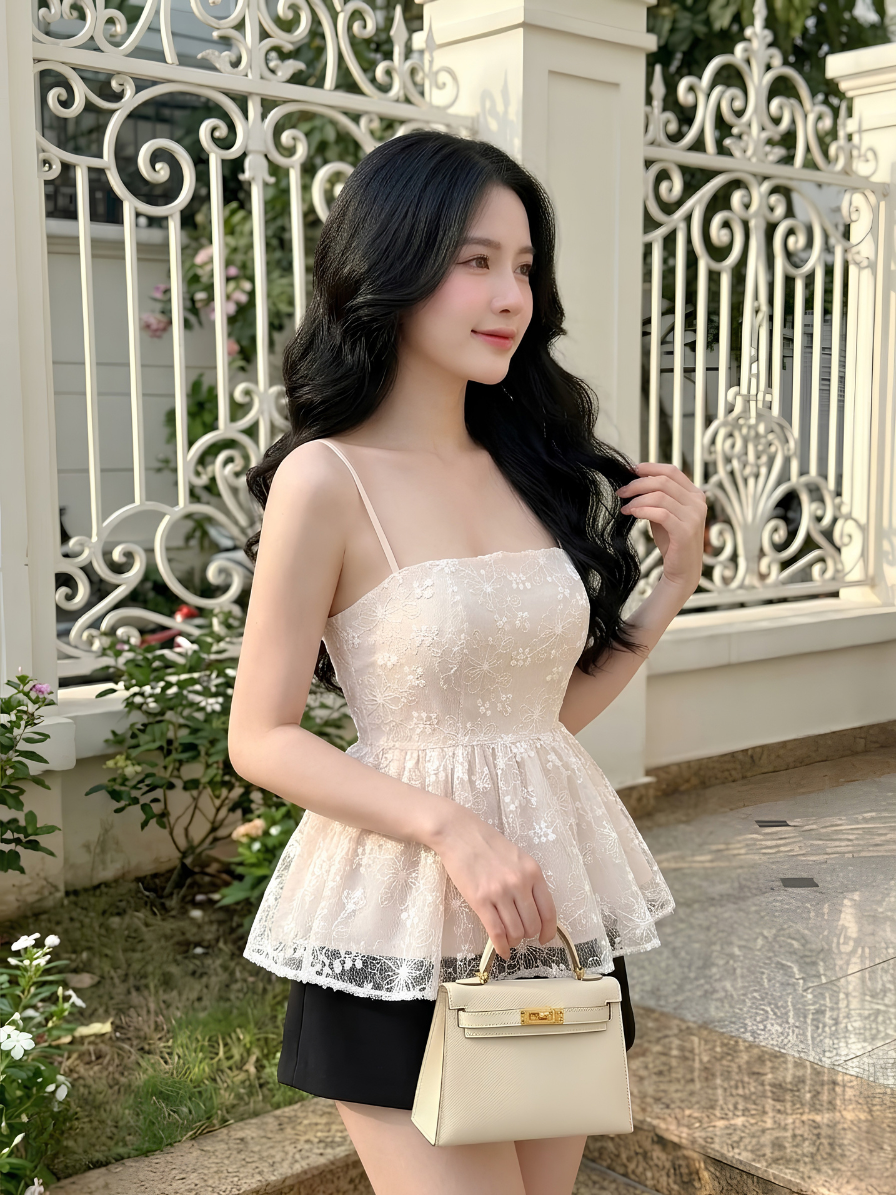 M43 - Set Áo Ren Peplum và Chân Váy Cao Cấp_thumbnail_6